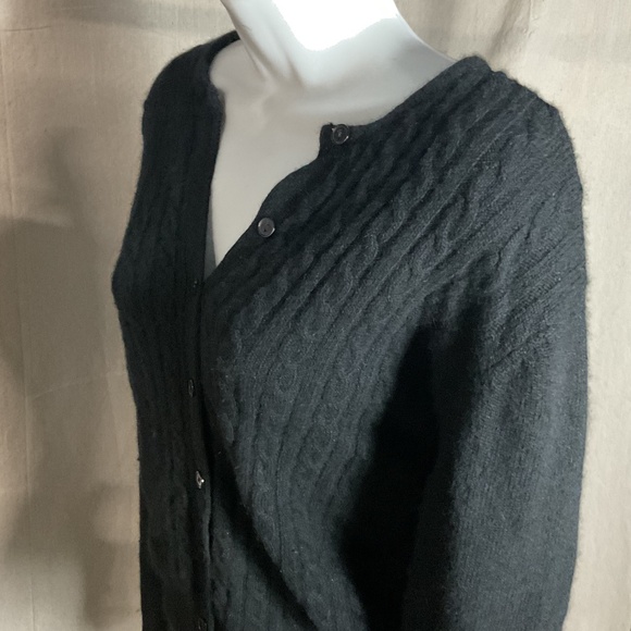 Rare Vintage 80’s Black Angora Cardigan - Picture 3 of 7